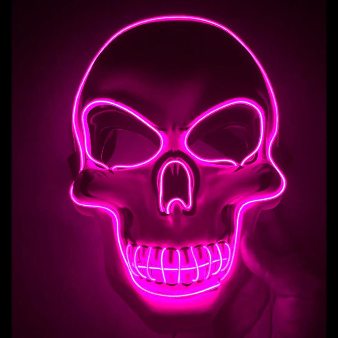 LED Skeleton Mask with 10 Color Options and 3 Flash Modes
