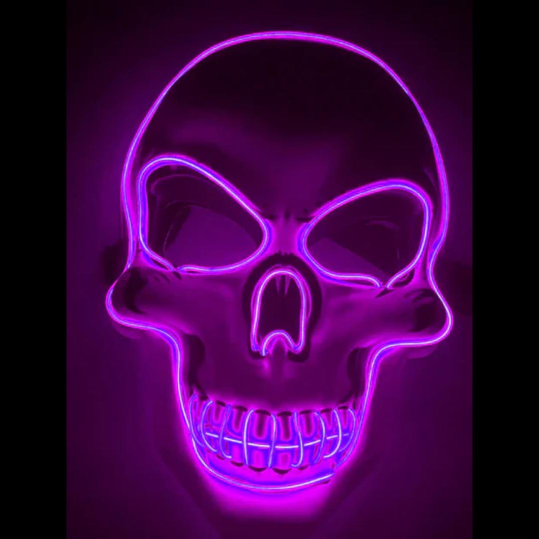 LED Skeleton Mask with 10 Color Options and 3 Flash Modes