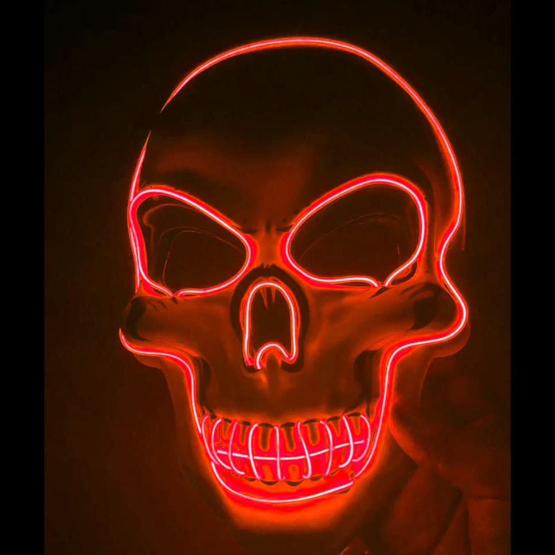 LED Skeleton Mask with 10 Color Options and 3 Flash Modes
