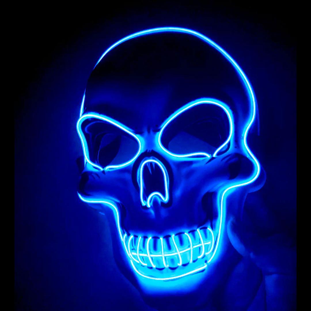 LED Skeleton Mask with 10 Color Options and 3 Flash Modes