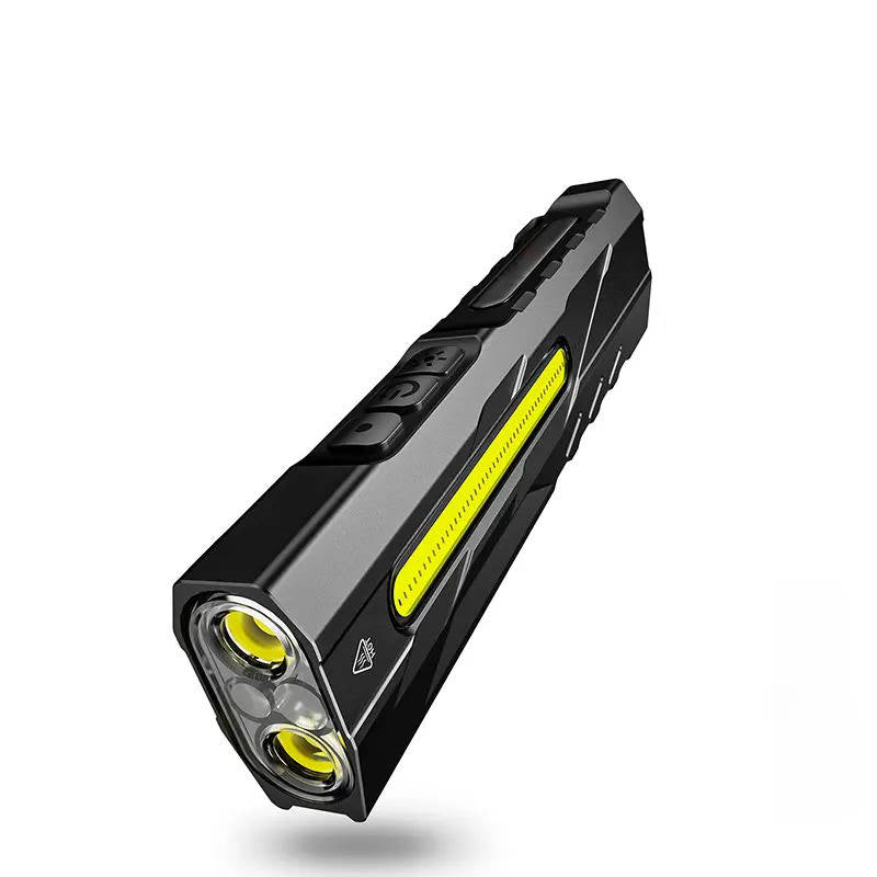 Rechargeable LED Flashlight with Magnetic Tail and UV Light, 1500 Lumens