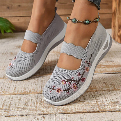 Women's Slip-On Sneaker with Breathable Mesh Upper and Elastic Instep Strap