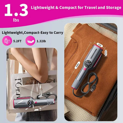 Garment Steamer with 90 Degree Rotating Head and 7 Fabric Settings, 15-Second Heat