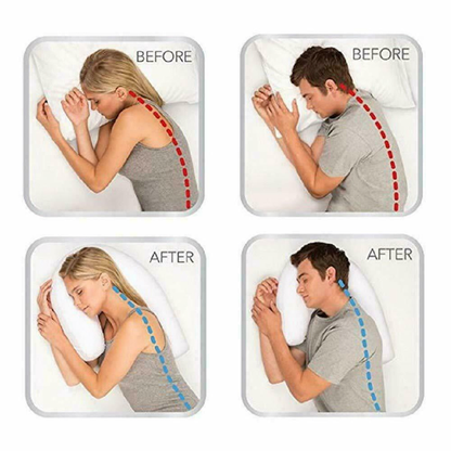 Side Sleeper Pillow with Center Ear Cutout and Polyester Fill