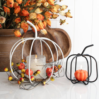 Mini Black Metal Pumpkin - Interior Delights