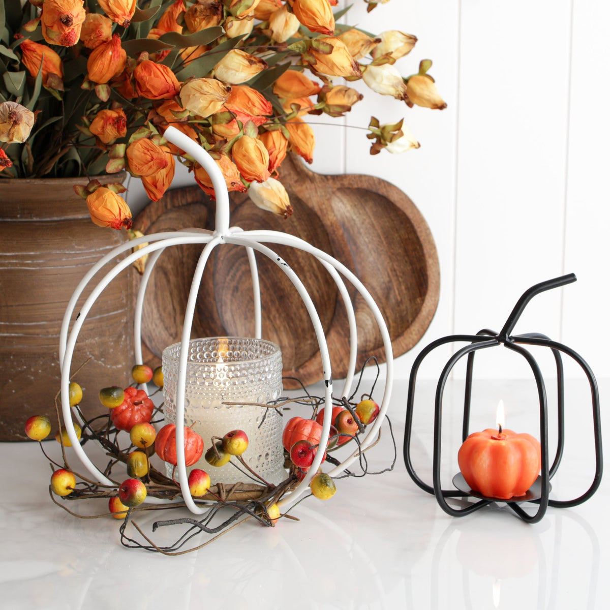 Mini Black Metal Pumpkin
