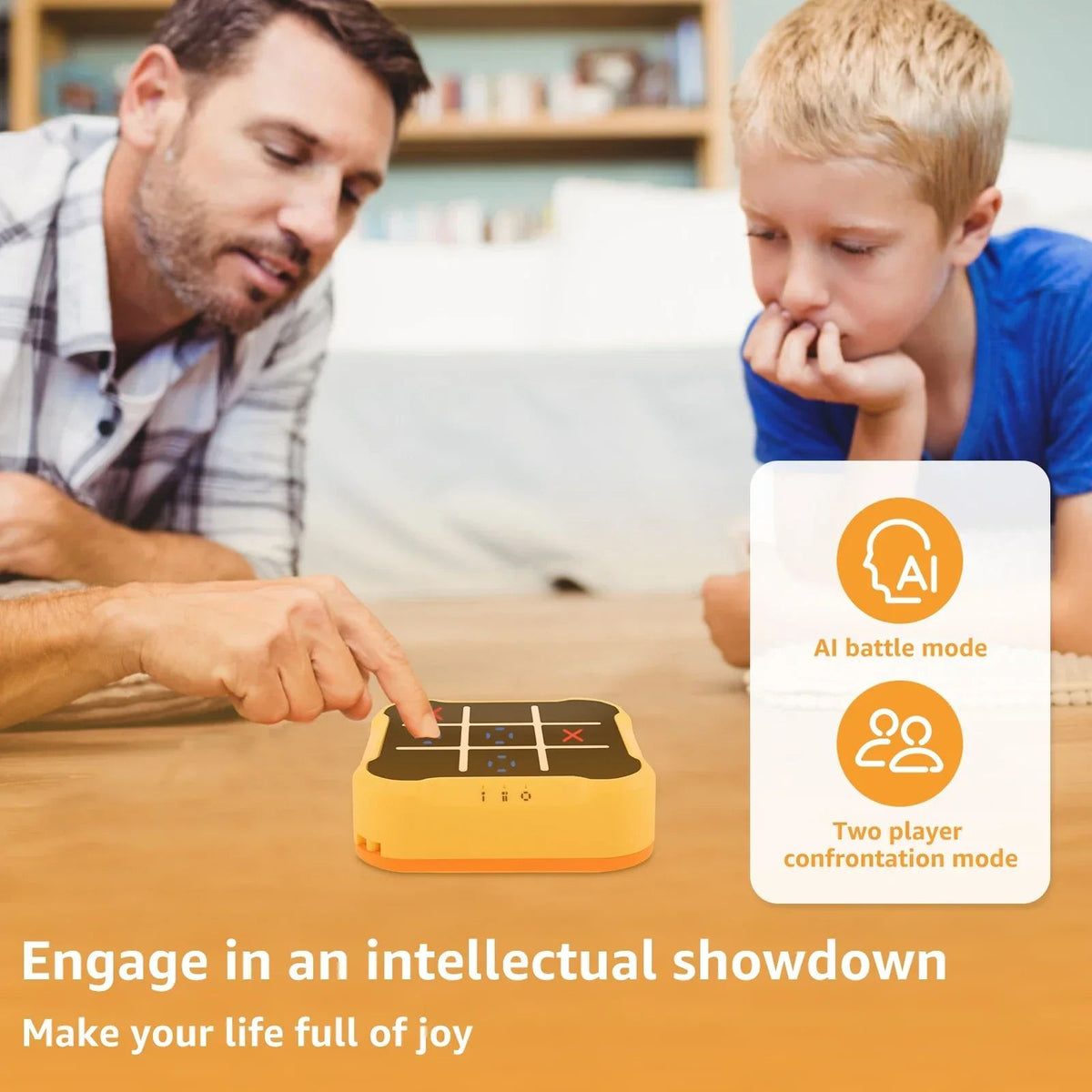 Handheld Electronic Tic Tac Toe Game with Multiple Play Modes for Kids and Travel