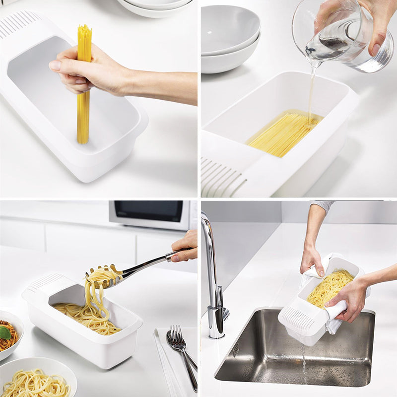 Microwave Noodle Bowl with Strainer Lid and Heat Resistant Handles