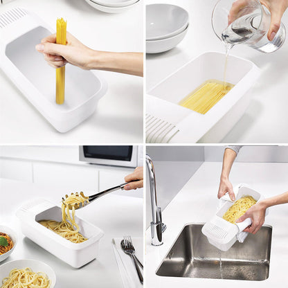 Microwave Noodle Bowl with Strainer Lid and Heat Resistant Handles