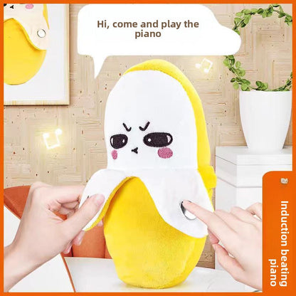 Banana Shaped Plush Toy with Touch Sensor Sounds for Kids and Family Fun