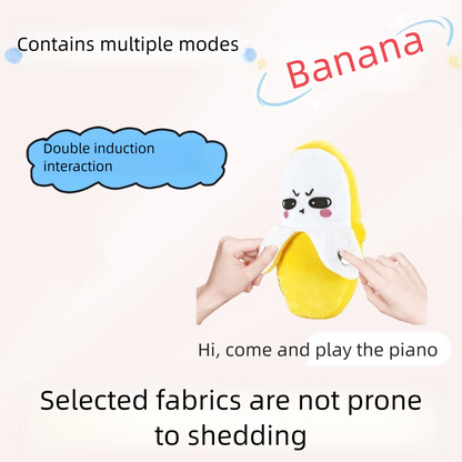 Banana Shaped Plush Toy with Touch Sensor Sounds for Kids and Family Fun