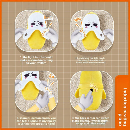Banana Shaped Plush Toy with Touch Sensor Sounds for Kids and Family Fun
