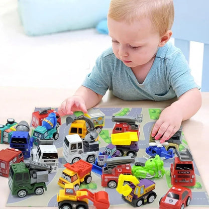 Christmas Advent Calendar with 24 Pull Back Mini Cars and Colorful Racing Vehicles