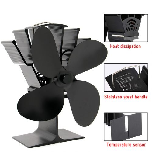Thermoelectric Stove Fan with 4-Blade Aluminum Design and Auto Speed Control
