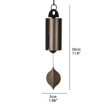 Wind Bell with Dual Resonance System and Ash Wood Clapper, 12 Inch