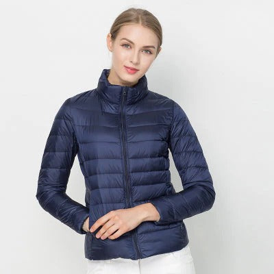 Womens Lightweight Short Jacket with Front Placket for Everyday Layering