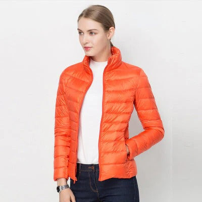 Womens Lightweight Short Jacket with Front Placket for Everyday Layering