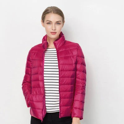 Womens Lightweight Short Jacket with Front Placket for Everyday Layering