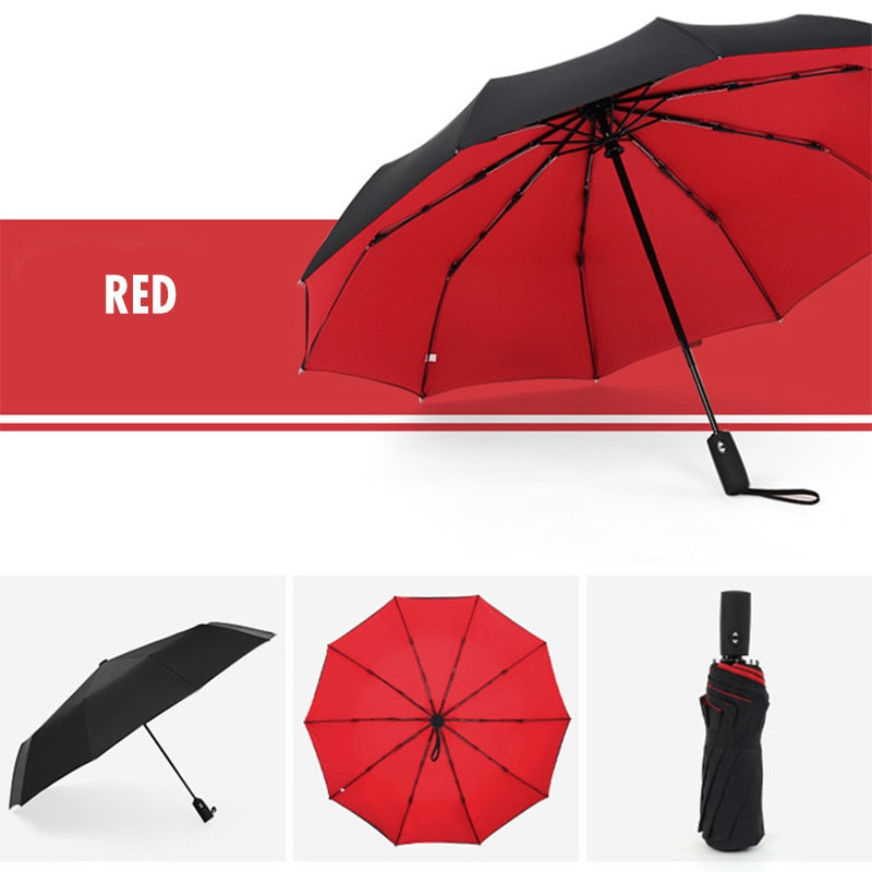 Automatic Umbrella with Wind Resistant Frame and One Hand Operation