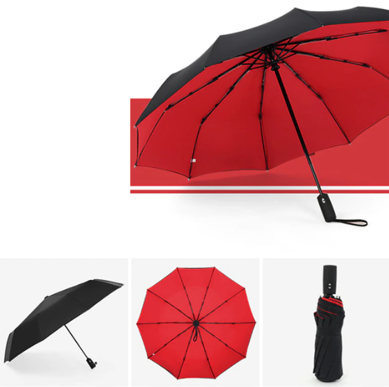 Automatic Umbrella with Wind Resistant Frame and One Hand Operation