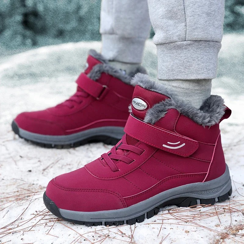 Women's Waterproof Slip-On Boots with Specialized Tread Sole and Plush Interior Lining