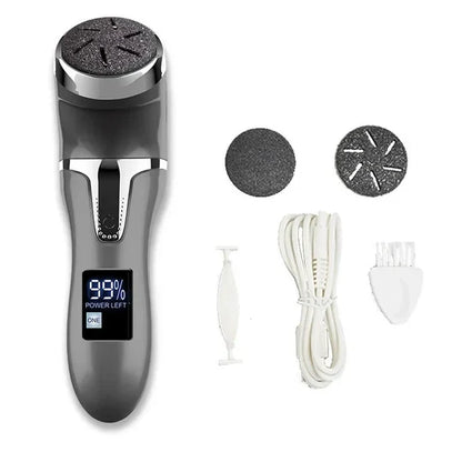 Rechargeable Electric Foot File with Quartz Grinding Head and Built-in Vacuum