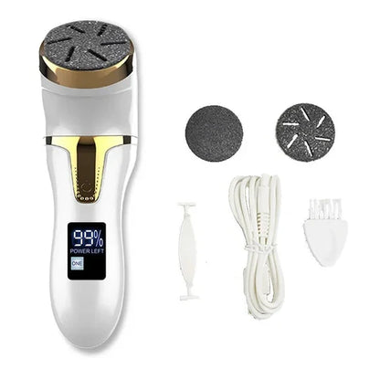 Rechargeable Electric Foot File with Quartz Grinding Head and Built-in Vacuum