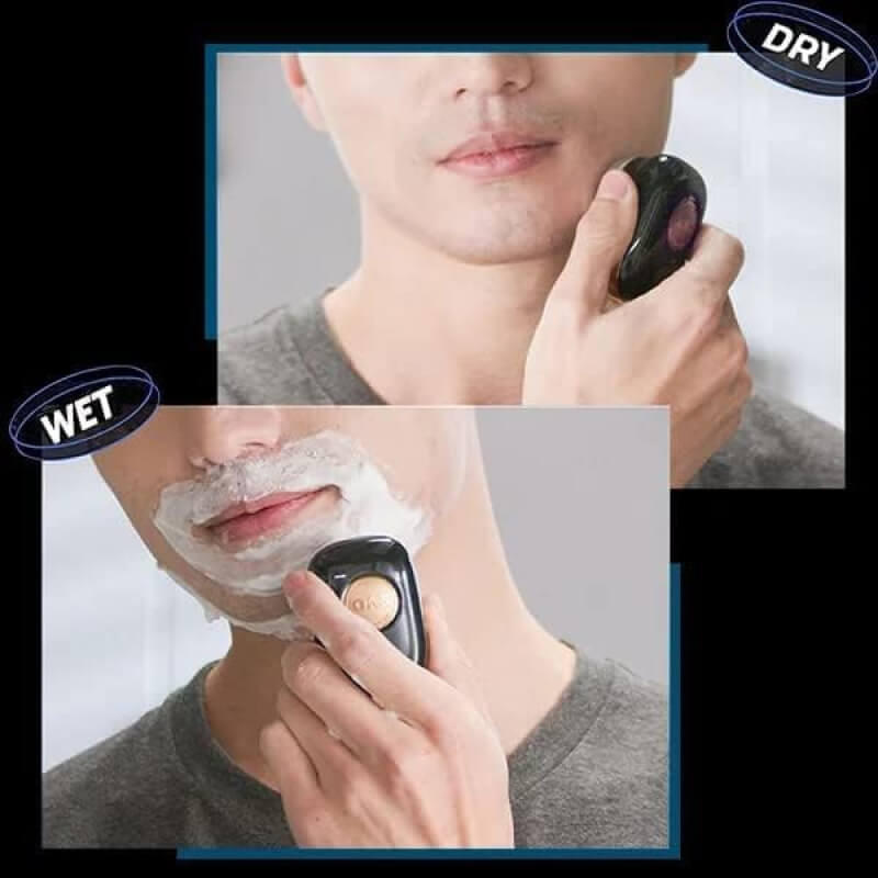 Mini Electric Shaver with 6 Stainless Steel Blades and 7200 RPM Motor, Wet or Dry