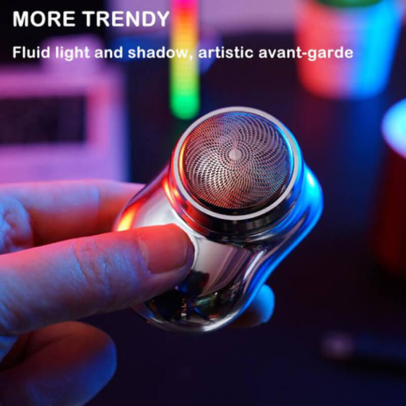 Mini Electric Shaver with 6 Stainless Steel Blades and 7200 RPM Motor, Wet or Dry
