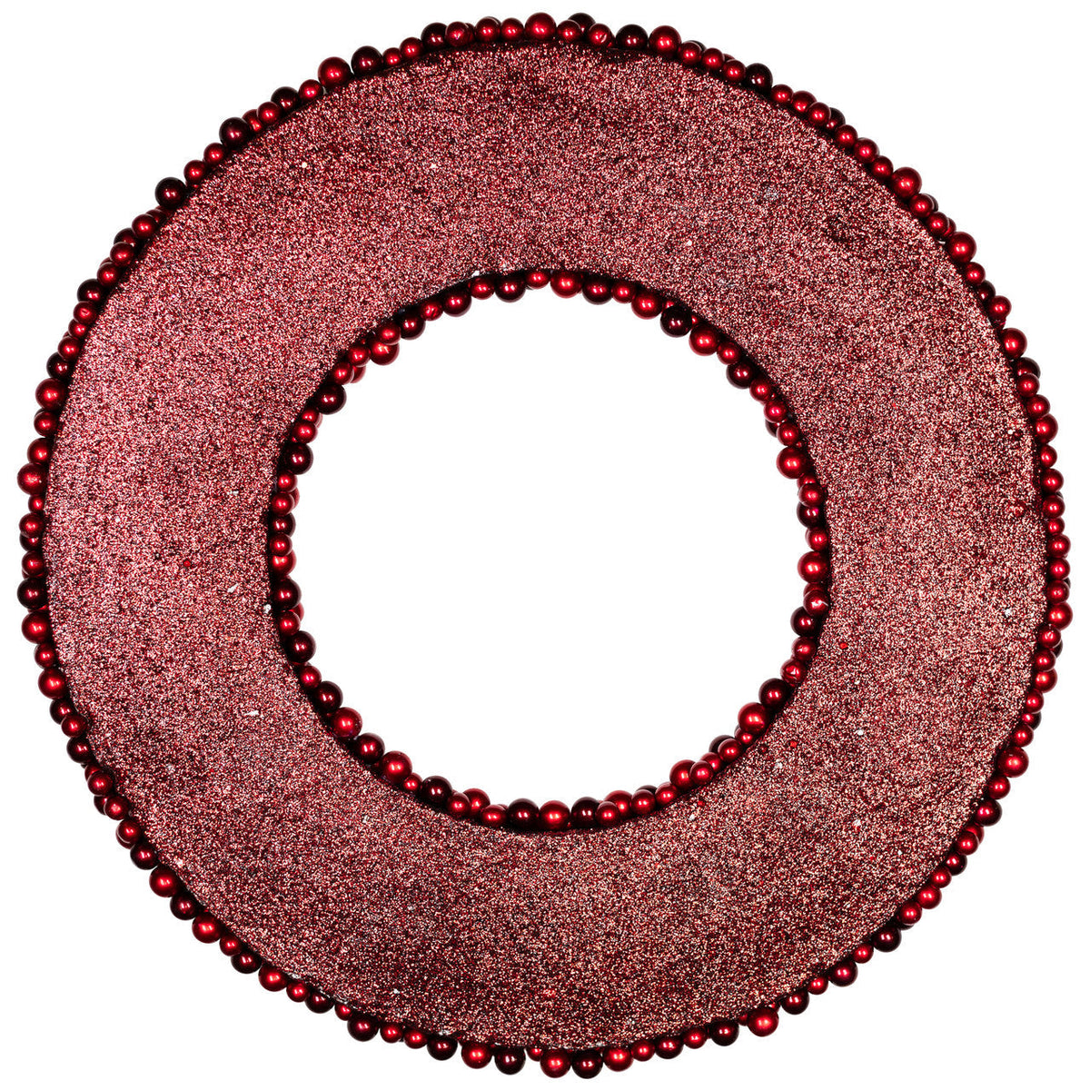 Glitter Red Berry Christmas Wreath with Two Tone Berries 20 Inch Unlit