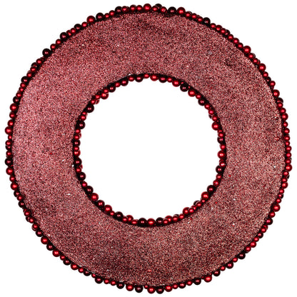 Glitter Red Berry Christmas Wreath with Two Tone Berries 20 Inch Unlit