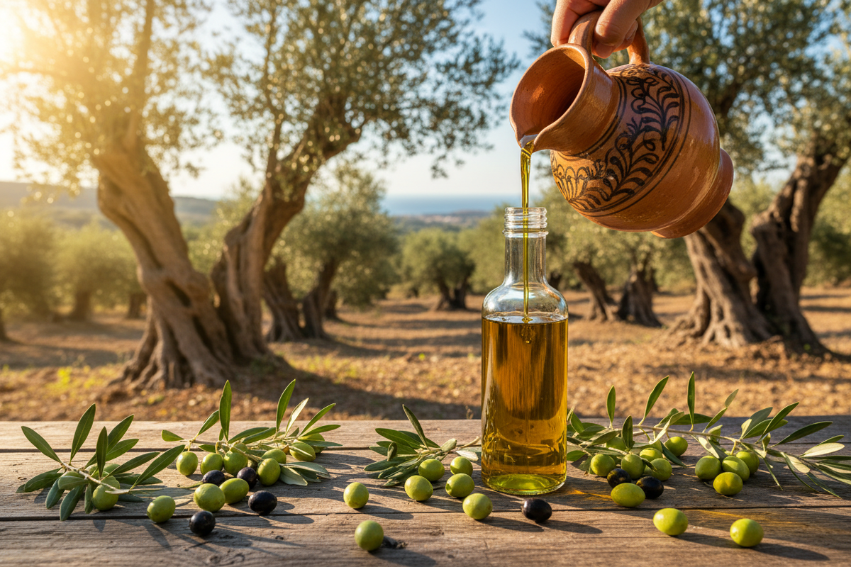 Olive oil is a liquid fat obtained from olives, the fruit of the olive tree (Olea europaea). It's a cornerstone of Mediterranean cuisine and has been used for thousands of years, not just for cooking but also for medicinal purposes, cosmetics, and even as fuel for lamps.The production of olive oil involves pressing whole olives to extract their natural oils. The quality and characteristics of the oil depend on factors like the olive variety, growing conditions, harvest time, and extraction methods.