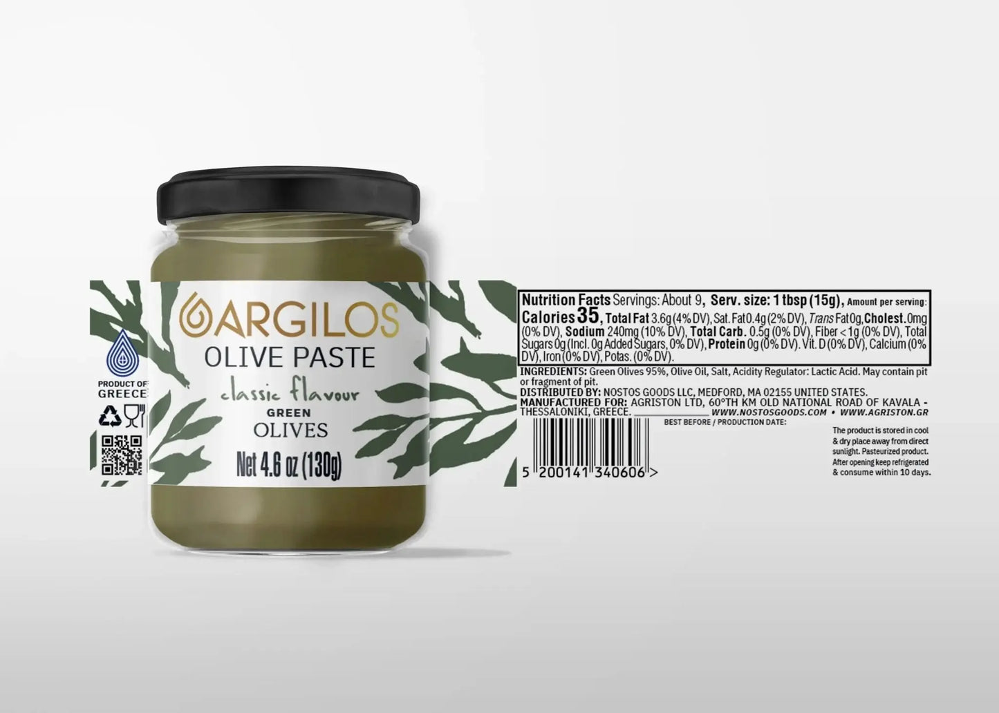 Olive Paste Green Halkidiki - Nostos Goods