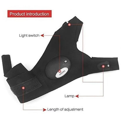 Fingerless Work Gloves with LED Index Finger Lights and Adjustable Strap