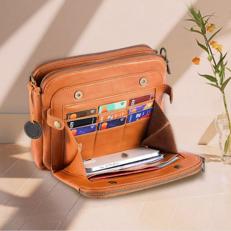 Convertible Crossbody Bag with Adjustable Strap and Card Slots for 10in Tablets