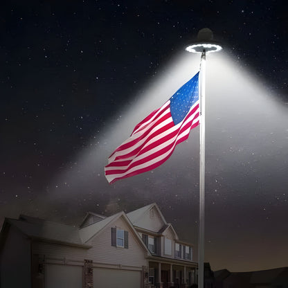 Solar Flagpole Light with 26 LEDs and Automatic Dusk Detection, 700 Lumens