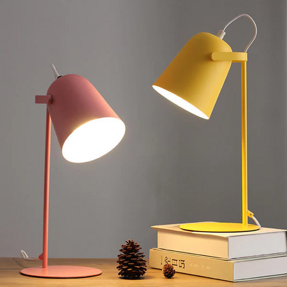 Iron Bucket Table Lamp with E26 Socket and Pastel Color Options