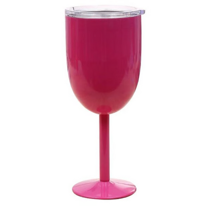 Double Wall Stainless Steel Wine Cup with Leak Resistant Lid and Condensation Free Exterior