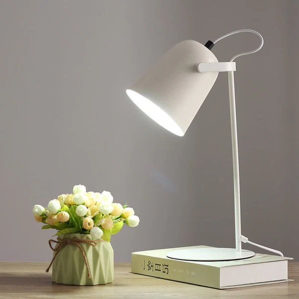 Iron Bucket Table Lamp with E26 Socket and Pastel Color Options