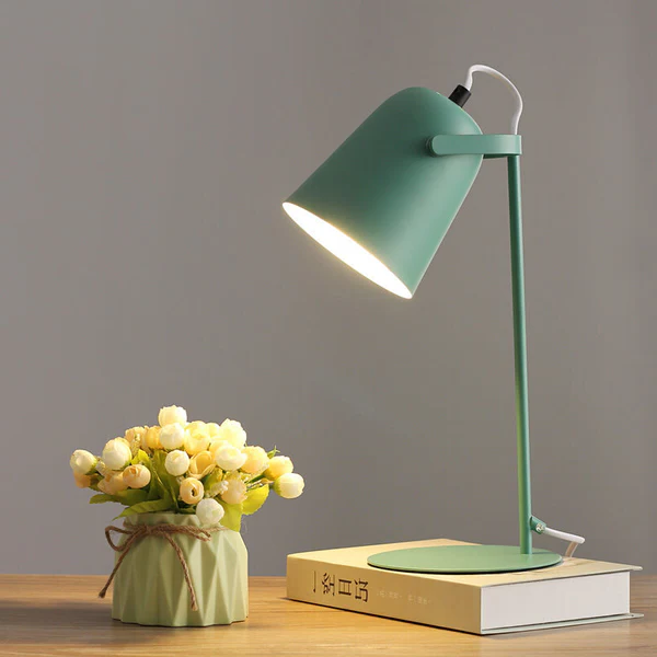 Iron Bucket Table Lamp with E26 Socket and Pastel Color Options
