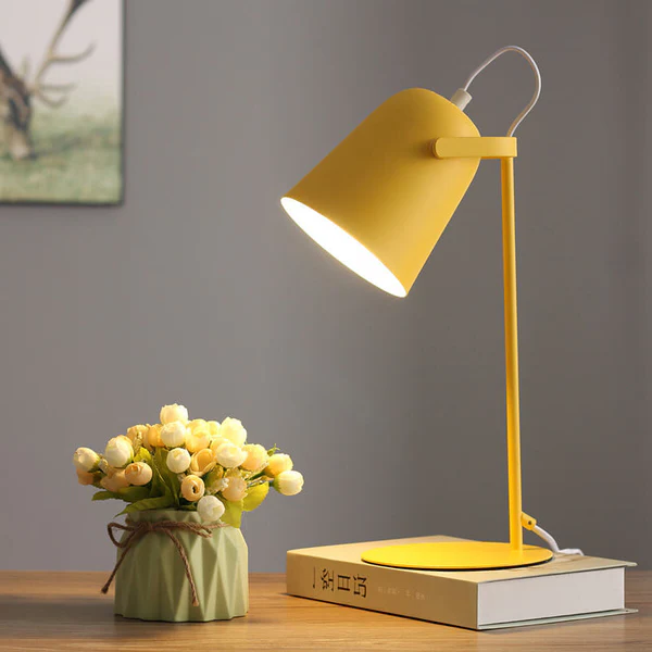 Iron Bucket Table Lamp with E26 Socket and Pastel Color Options
