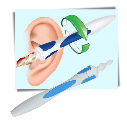 Spiral Silicone Ear Cleaning Tool with 16 Replaceable Tips and Reusable Handle