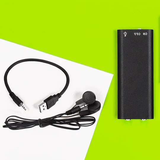 Voice Activated Audio Recorder with Built-in Microphone and Plug-and-Play Operation