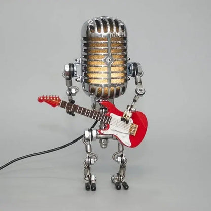 Retro Microphone Lamp with Articulated Joints and Robot Accent, LED Compatible All Vera Mart