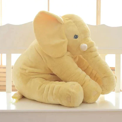 Plush Elephant Pillow with Floppy Ears and Curved Trunk for Babies