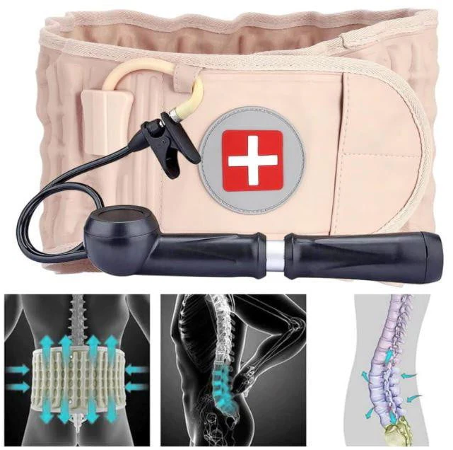 Inflatable Lumbar Traction Belt with Hand Pump and Adjustable Air Pressure
