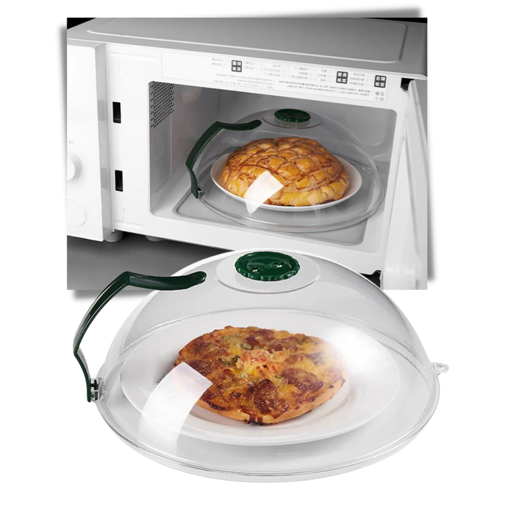 Microwave Splatter Guard with Steam Vent for 10.3in Plates, Dishwasher Safe