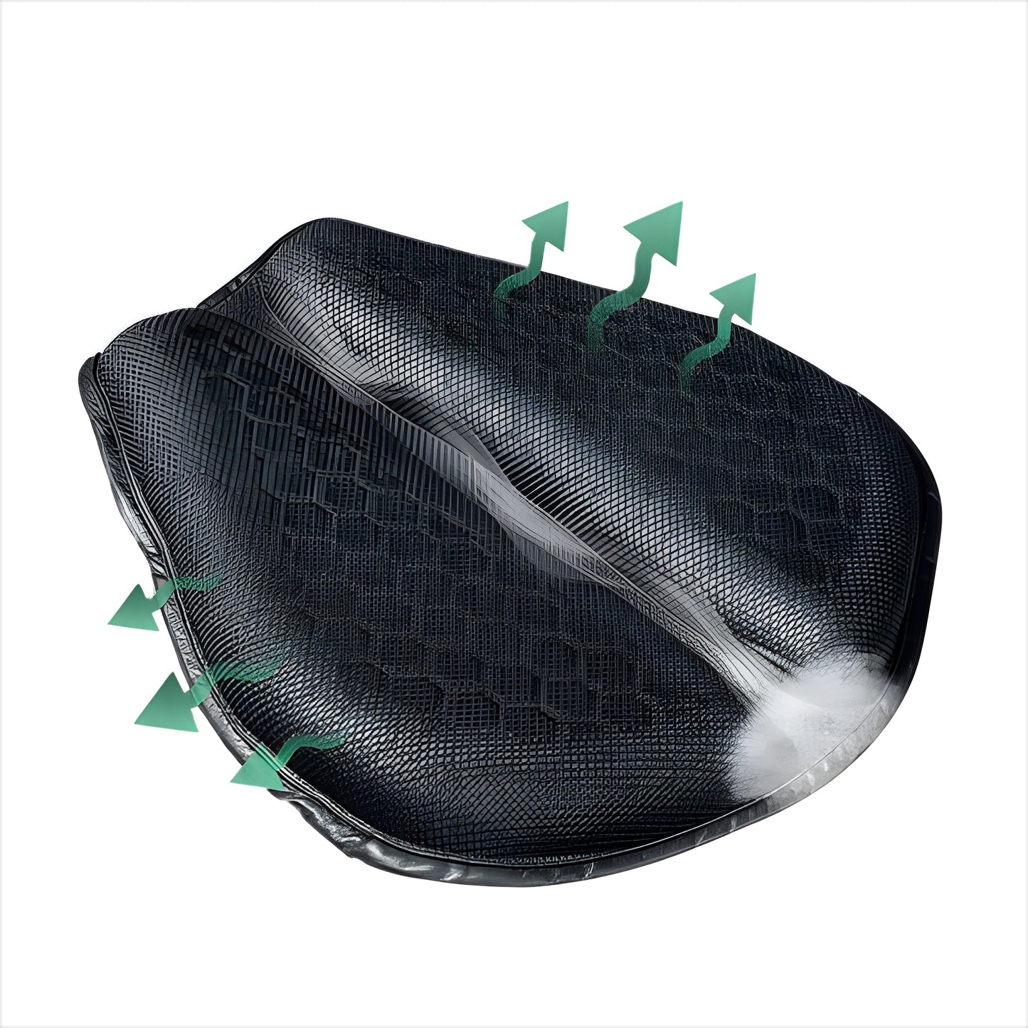 Gel Seat Cushion with Honeycomb Interior and Airflow Groove for Motorcycles