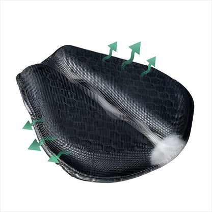 Gel Seat Cushion with Honeycomb Interior and Airflow Groove for Motorcycles