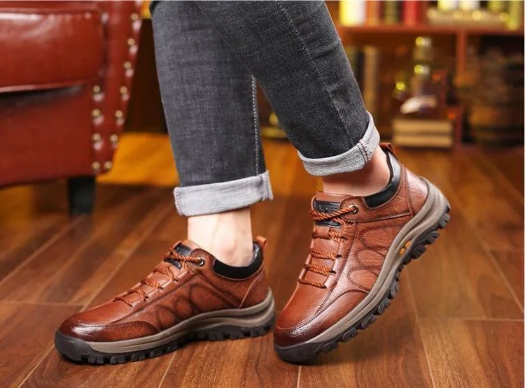 Men's Orthotic Slip-On Shoes with Adjustable Arch Support and Rubber Grip Sole